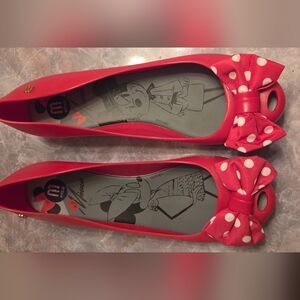 Minnie Mouse Red Polka Dot Bow Women's Flats